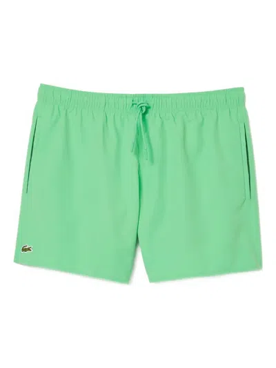 Lacoste Drawstring-waist Swim Shorts In Green