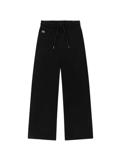 Lacoste Kids' Drawstrings Logo Casual Trousers In Black