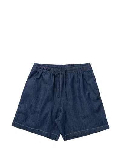 Lacoste Drawstring-waist Contrast-stitch Shorts In Blue