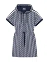 Lacoste Jacquard Monogram Dress In Blue