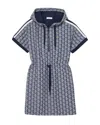 Lacoste Jacquard Monogram Dress In Blue