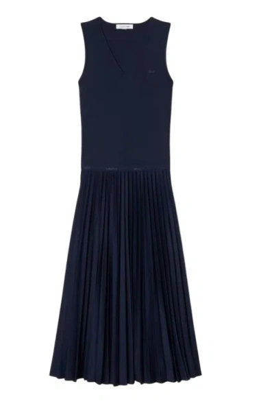 Lacoste Dresses Blu In Blu Blu E Verdi