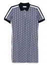 Lacoste Monogram Jacquard Polo Dress In Blue