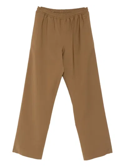 Lacoste Elasticated-waistband Trousers In Brown