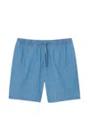 Lacoste Drawstring Elasticated-waistband Shorts In Blue