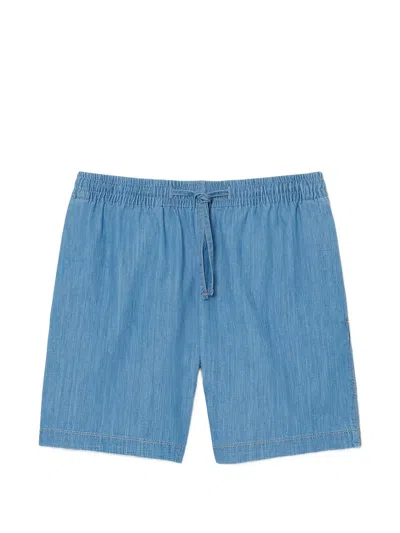 Lacoste Drawstring Elasticated-waistband Shorts In Blue