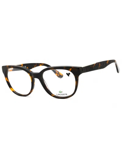 Lacoste Elegant Round Acetate Eyeglasses For Women In Brown