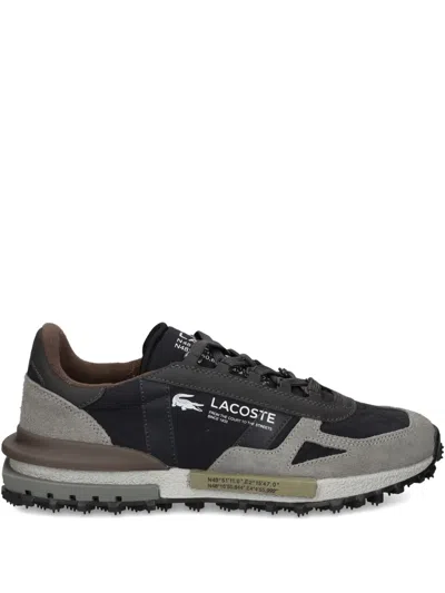 Lacoste Elite Active Leather Panelled Sneakers In Black
