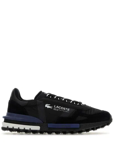 Lacoste Elite Active Textile Leather Sneakers In Nero