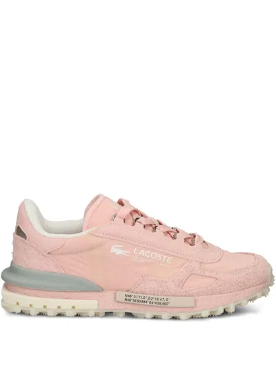 Lacoste Elite Active Suede-panelled Leather Sneakers In Pink