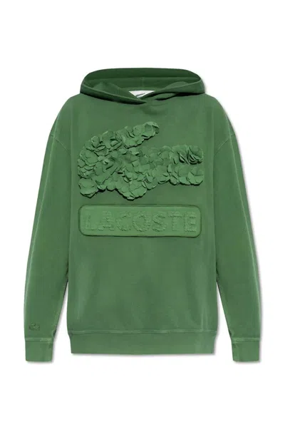 Lacoste Embroidered Hoodie In Green
