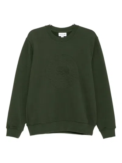 Lacoste Embossed-logo Sweatshirt In Green