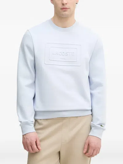 Lacoste Embossed Logo-patch Sweater In Blue