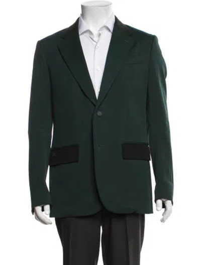 Pre-owned Lacoste Embroidered Accent Blazer In Green