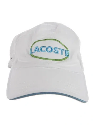 Pre-owned Lacoste Embroidered Baseball Cap In White