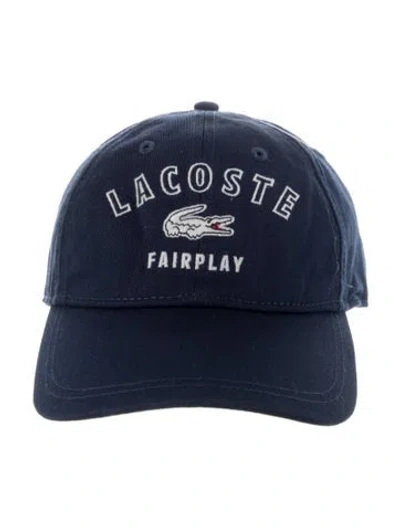 Pre-owned Lacoste Embroidered Cotton Baseball Cap In Blue