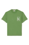 Lacoste Embroidered Court Logo Cotton T-shirt In Green
