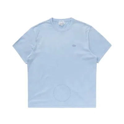 Lacoste Embroidered Crocodile Cotton T-shirt In Blue