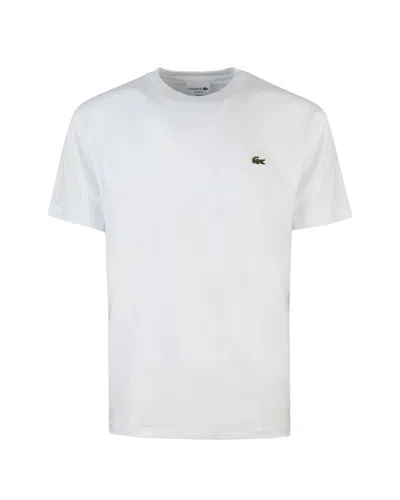 Lacoste Embroidered Crocodile Logo T-shirt In White