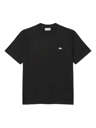 Lacoste Embroidered-crocodile T-shirt In Black