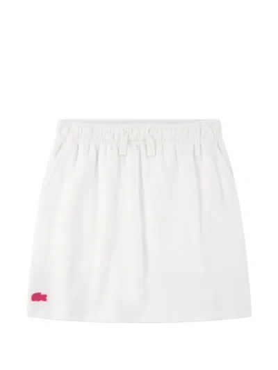 Lacoste Kids' Embroidered Drawstring Skirt In White