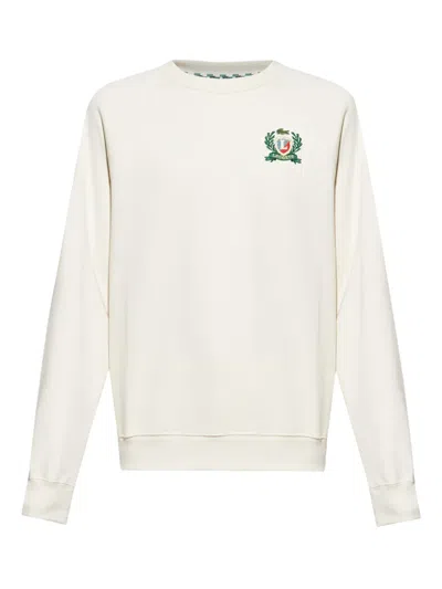Lacoste Embroidered-emblem Sweatshirt In White