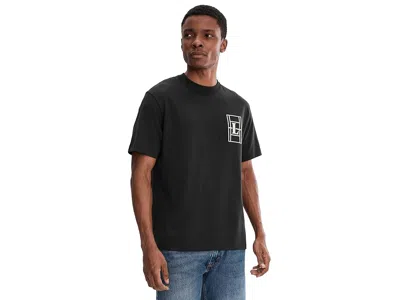 Lacoste Embroidered Heavy Jersey T-shirt In Black