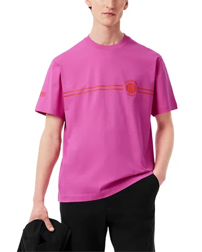 LACOSTE EMBROIDERED JERSEY TEE