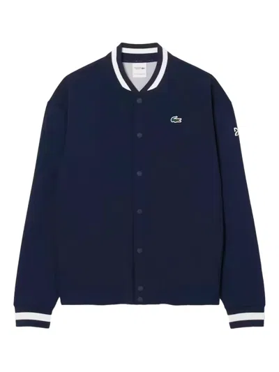 Lacoste Embroidered-logo Bomber Jacket In Blue
