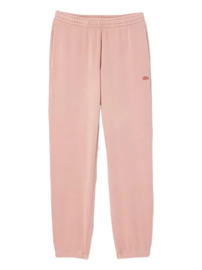 Lacoste Embroidered-logo Drawstring Track Pants In Pink