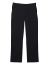 Lacoste Embroidered-logo Flat-front Trousers In Black