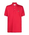 Lacoste Logo-embroidered Short-sleeved Cotton-piqué Polo Shirt In Red