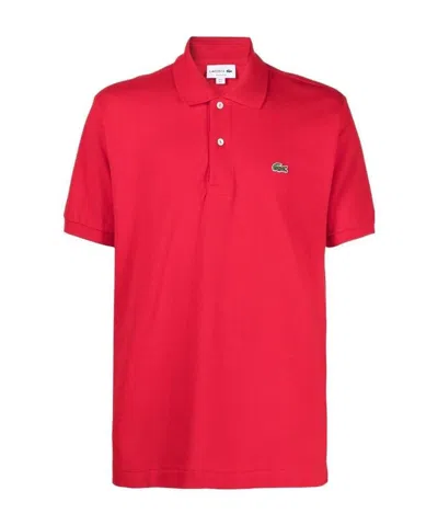 Lacoste Short Sleeve Pique Original Fit Polo Shirt In Red