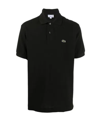 Lacoste Stretch Pique Short-sleeve Slim Fit Polo Shirt In Black
