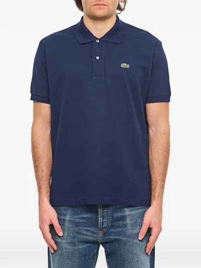 Lacoste Embroidered-logo Polo Shirt In Blue