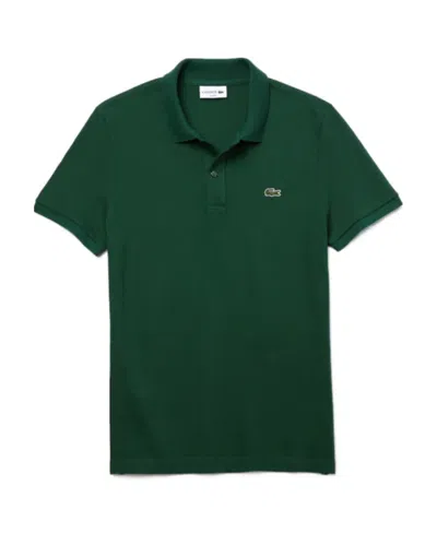 Lacoste Stretch Pique Short-sleeve Slim Fit Polo Shirt In Green