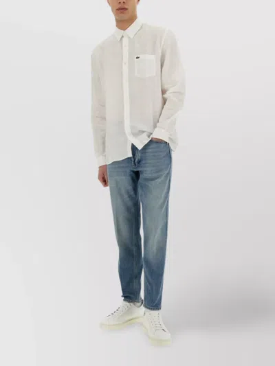 Lacoste Embroidered Logo Shirt Pocket In Neutral