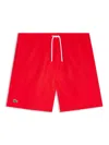 Lacoste Embroidered-logo Swim Shorts In Red