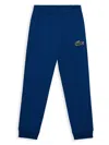 Lacoste Embroidered-logo Track Pants In Blue