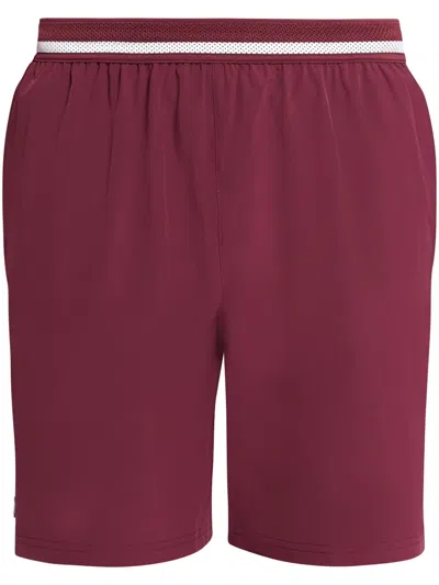 Lacoste Embroidered Running Track Shorts In Red