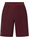 Lacoste Embroidered Running Track Shorts In Red