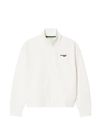Lacoste Embroidered-logo Jacket In White