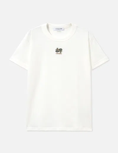 Lacoste Embroidery Accent Jersey T-shirt In White