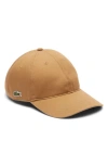 Lacoste Essential Cotton Twill Baseball Cap In Brown
