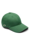Lacoste Essential Cotton Twill Baseball Cap In Green