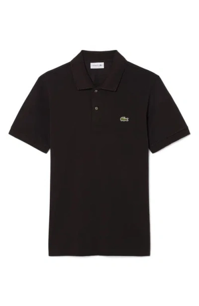 Lacoste Logo-detail Button Polo Shirt In Brown