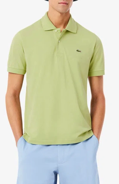 Lacoste Essentials Classic Fit Cotton Blend Piqué Polo In Green