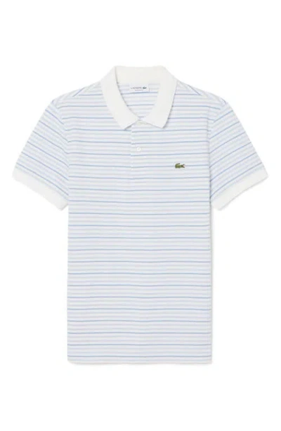Lacoste Essentials Regular Fit Cotton Piqué Polo In Blue