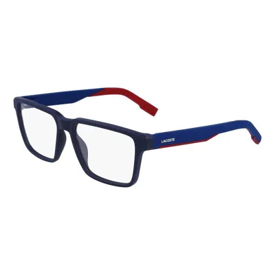 Lacoste Eyeglasses Rectangle Full Rim, Blue Frame And Clear Demo Lenses Lens L2924400