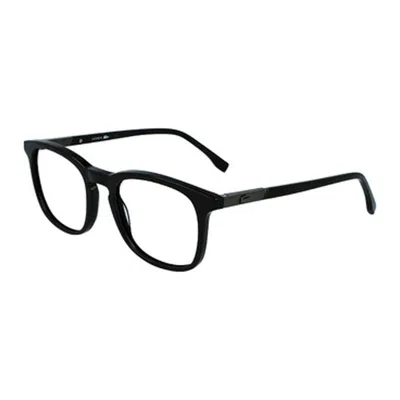 Lacoste Eyeglasses Round Full Rim, Shiny Black Frame And Clear Demo Lens Lens L2889n001